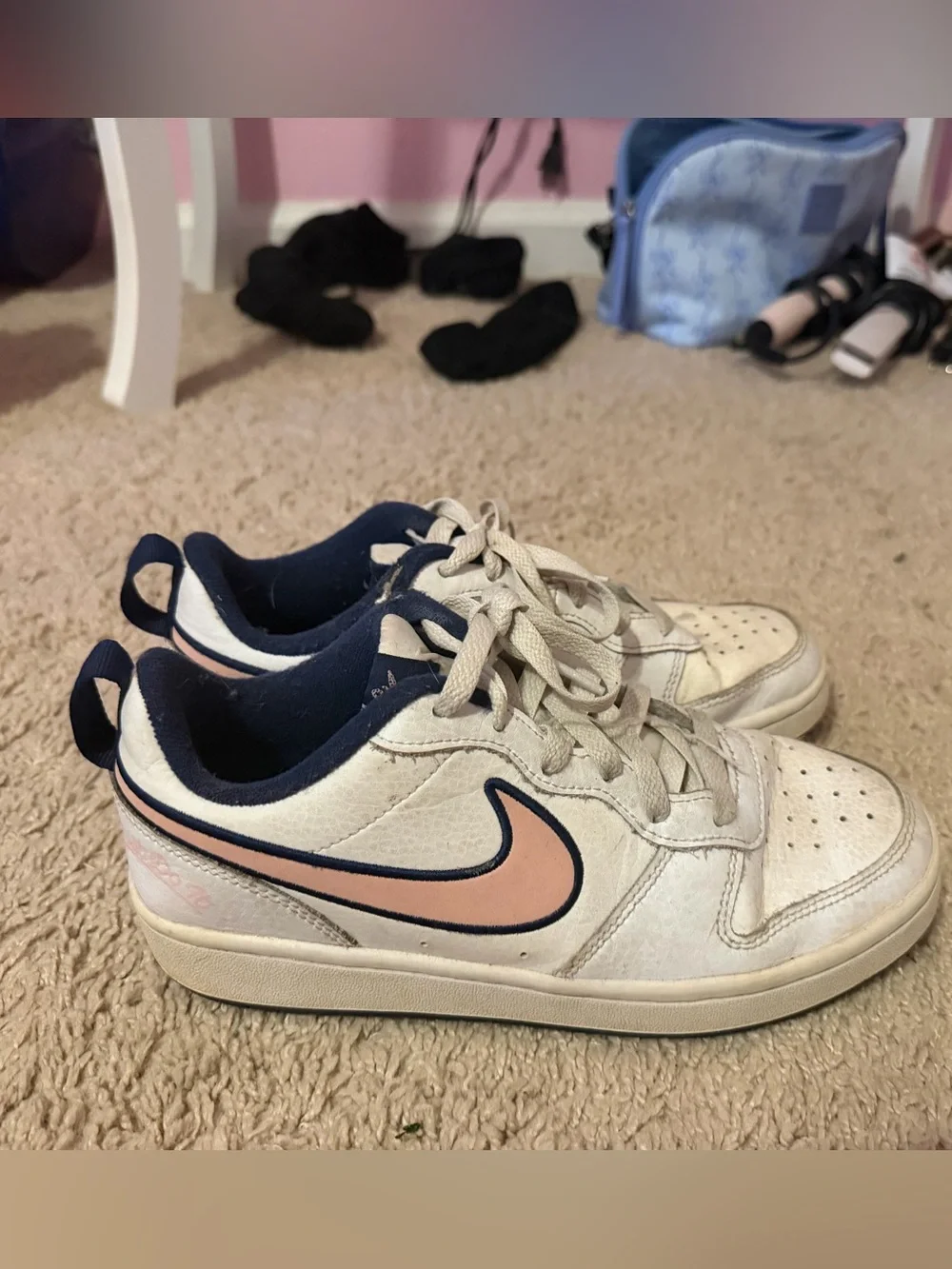 Nike Kids Size Tag Label - Navy and White